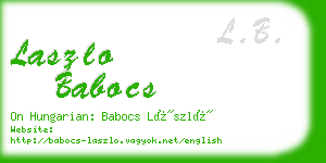 laszlo babocs business card